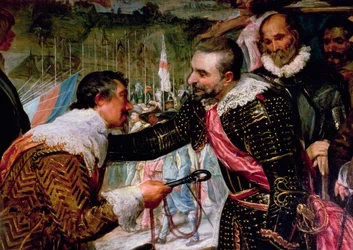 La Reddition de Breda (1625), détail de Justin de Nassau remettant les clés à Ambroise Spinola (1569-1630) le 5 juin 1625 (détail)